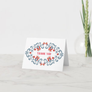 Scandinavian Folk Art Thank You Card