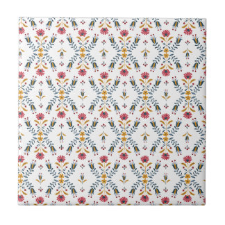 scandinavian folk art tile