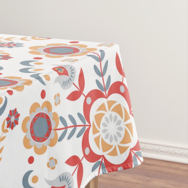 Scandinavian Folk Art Velkommen Table Cloth (In Situ)