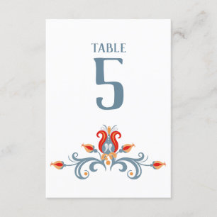 Scandinavian Folk Art Velkommen Table Number 3.5x5