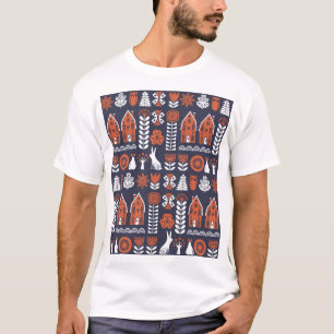 Scandinavian Folk Art Vintage Pattern T-Shirt