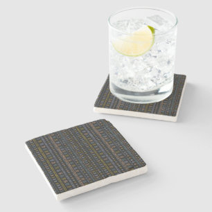 Scandinavian Folk Art with Nordic Motif Stone Coaster
