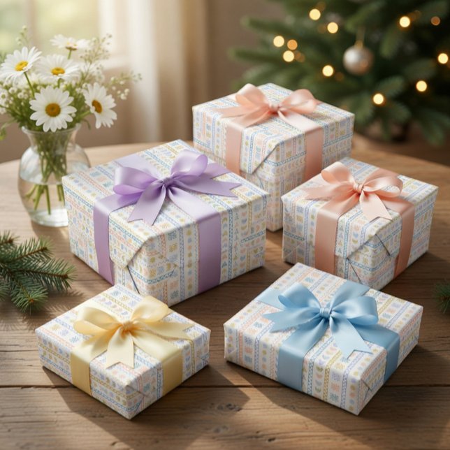 Scandinavian Folk Art Wrapping Paper (Creator Uploaded)