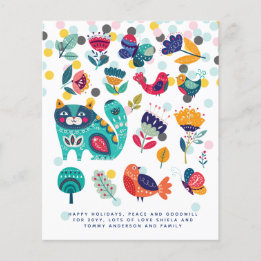 Scandinavian Folk Art Xmas Holidays Annual Letter