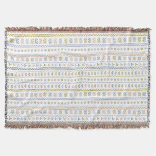 Scandinavian Folk Pattern Cosy Throw Blanket
