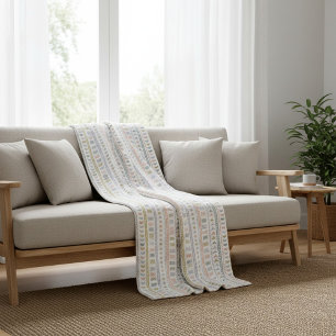 Scandinavian Folk Pattern Cosy Throw Blanket