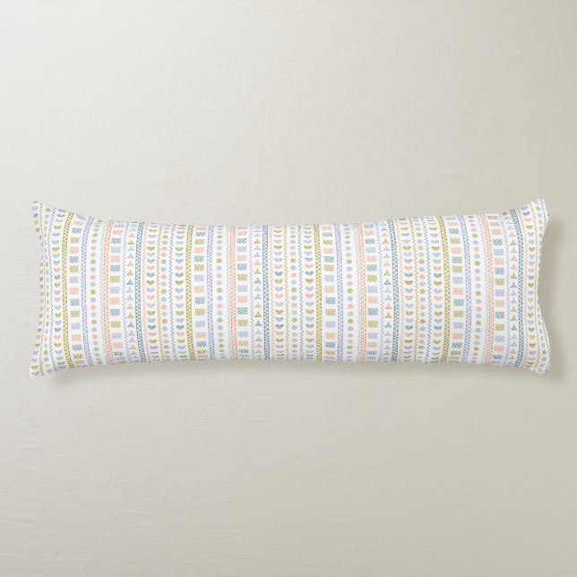 Scandinavian Folk Pattern Decorative Body Cushion (Front)