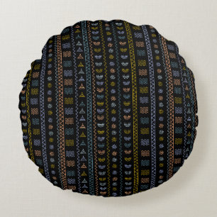 Scandinavian Folk Pattern Decorative Round Cushion
