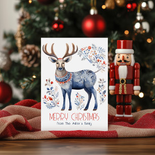 Scandinavian Folk Reindeer Christmas Party Invite