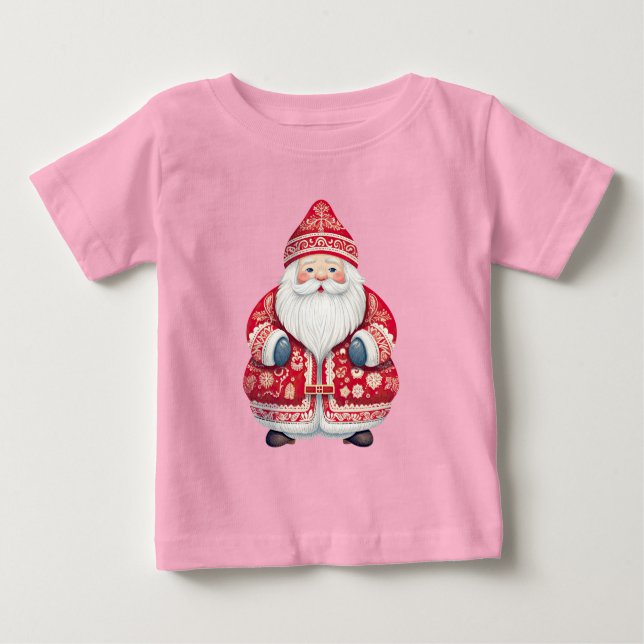 Scandinavian Folk Santa Claus Baby T-Shirt (Front)