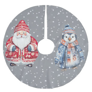 Scandinavian Folk Santa Claus  Brushed Polyester Tree Skirt