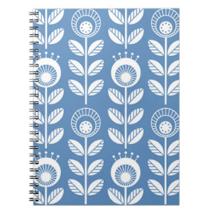 Scandinavian folk style flowers - seamless floral  notebook