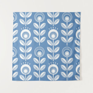 Scandinavian folk style flowers - seamless floral tapestry