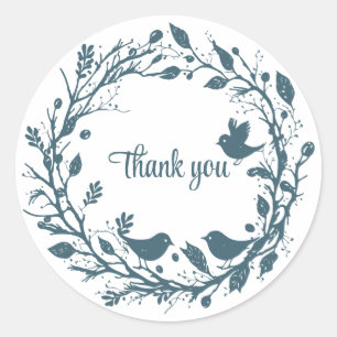 Scandinavian folklore wreath classic round sticker