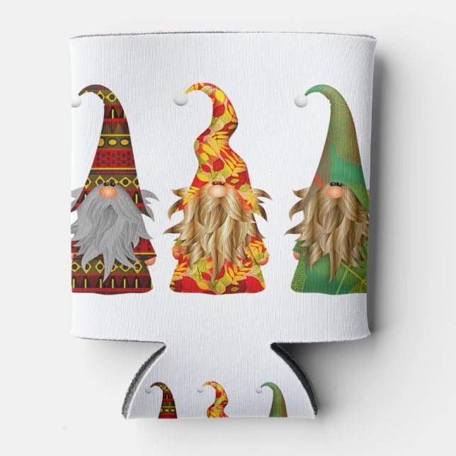 Scandinavian Forest Gnomes Can Cooler (Front)
