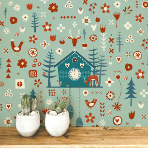 Scandinavian Forest Pattern Wallpaper