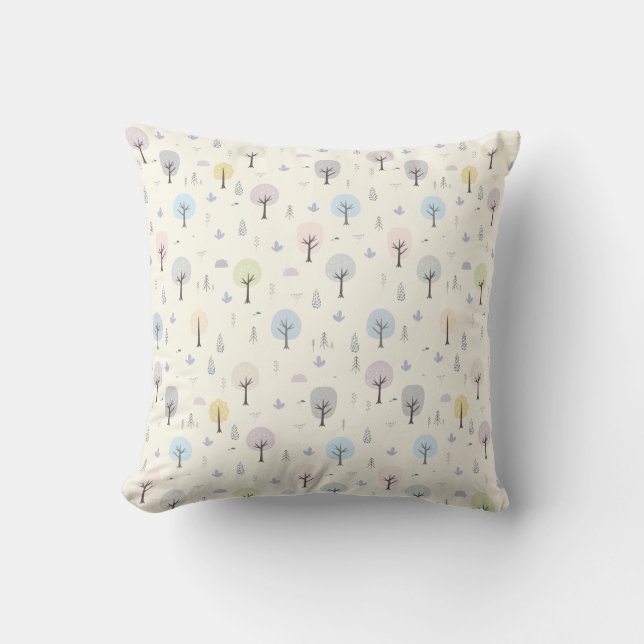 Scandinavian Forest Seamless Pattern Cushion (Front)
