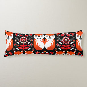 Scandinavian Fox Folk Art Body Cushion