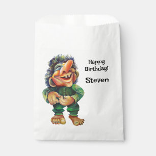 Scandinavian Funny Troll Illustration Watercolor Favour Bags