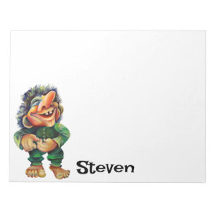 Scandinavian Funny Troll Illustration Watercolor Notepad