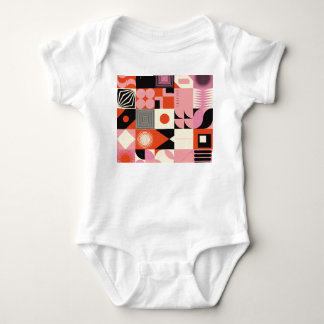 Scandinavian Geometric: Colourful Artwork Pattern Baby Bodysuit