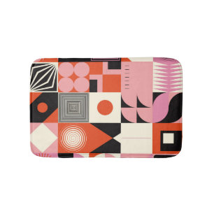 Scandinavian Geometric: Colourful Artwork Pattern Bath Mat