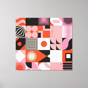 Scandinavian Geometric: Colourful Artwork Pattern Canvas Print
