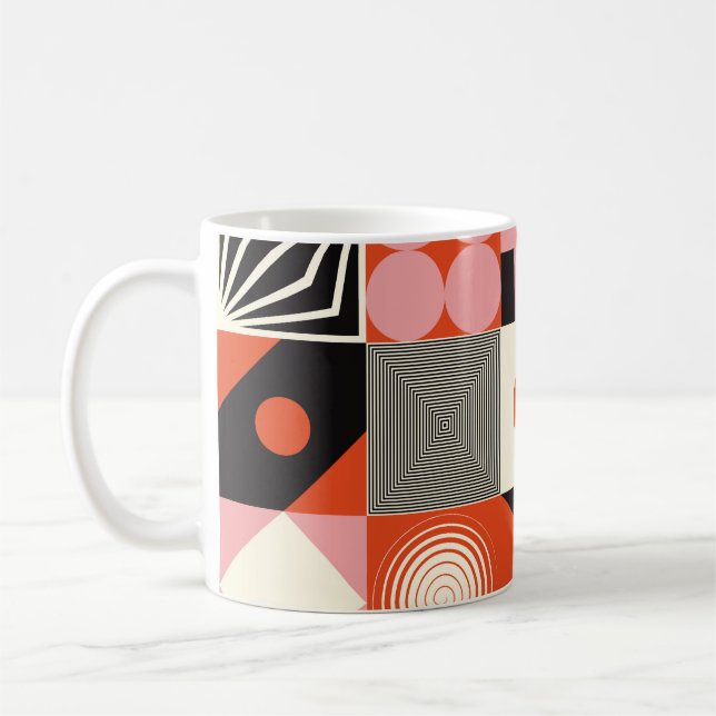 Scandinavian Geometric: Colourful Artwork Pattern Coffee Mug (Left)