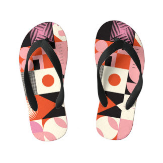 Scandinavian Geometric: Colourful Artwork Pattern Kid's Jandals