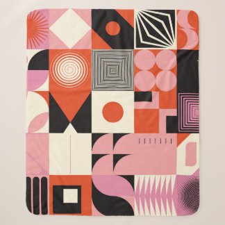 Scandinavian Geometric: Colourful Artwork Pattern Sherpa Blanket