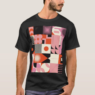 Scandinavian Geometric: Colourful Artwork Pattern T-Shirt