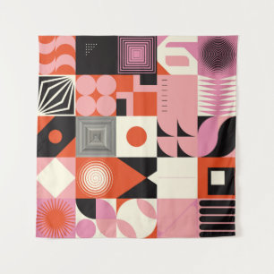 Scandinavian Geometric: Colourful Artwork Pattern Tapestry