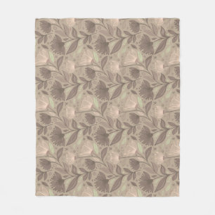 Scandinavian Geometric Floral Motif Fleece Blanket