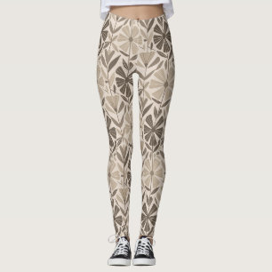 Scandinavian Geometric Floral Motif Leggings