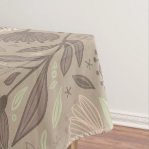 Scandinavian Geometric Floral Motif Tablecloth