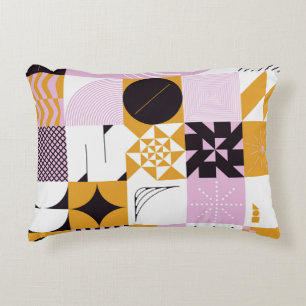 Scandinavian Geometric: Hand-Drawn Artwork. Decorative Cushion