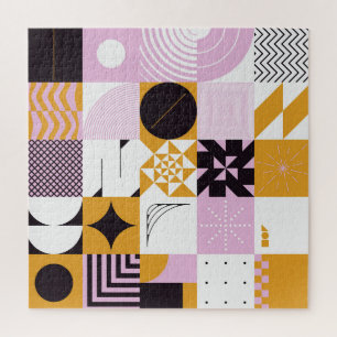 Scandinavian Geometric: Hand-Drawn Artwork. Jigsaw Puzzle