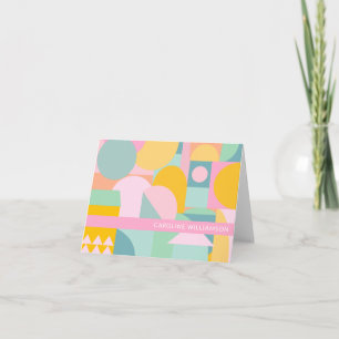 Scandinavian Geometric Shape Collage Personalised Note Card