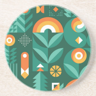 Scandinavian Geometric, Vintage Agriculture Symbol Coaster