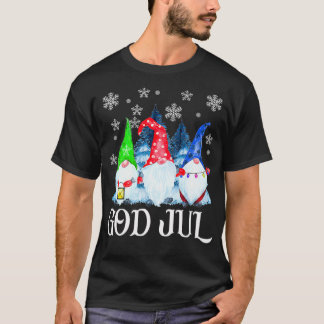 Scandinavian Gnomes God Jul Tomte Swedish Christma T-Shirt