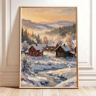 Scandinavian Golden Hour Wall Art Canvas Print