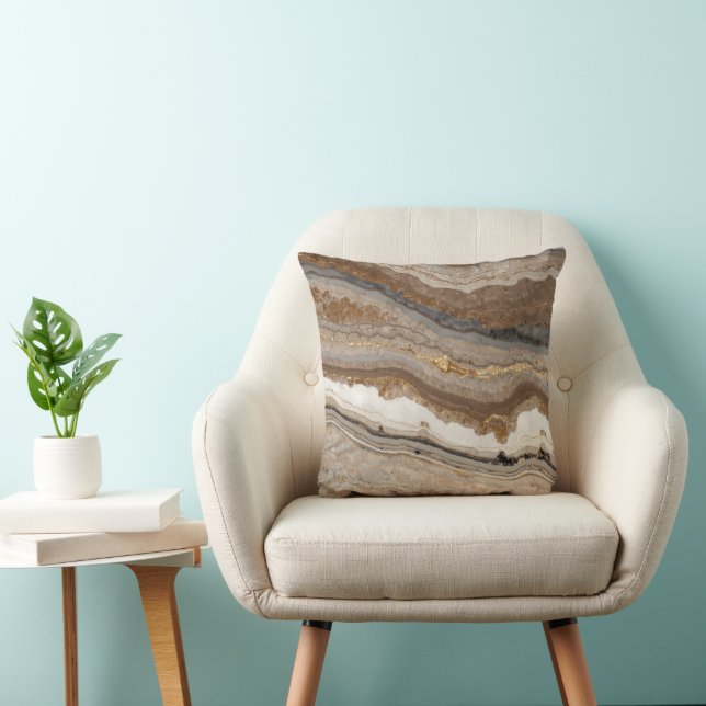 scandinavian granite brown grey beige marble cushion (Chair)