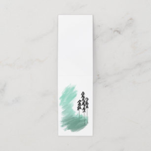 Scandinavian green tree art simple modern mint appointment card