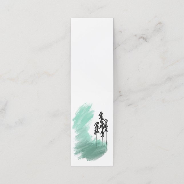 Scandinavian green tree art simple modern mint  appointment card (Outside Unfolded)