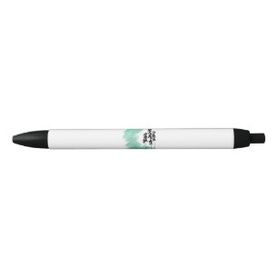Scandinavian green tree art simple modern mint black ink pen