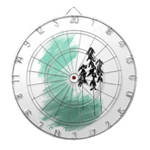 Scandinavian green tree art simple modern mint dartboard