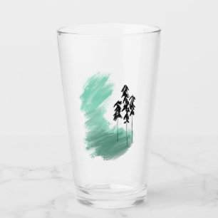 Scandinavian green tree art simple modern mint   glass
