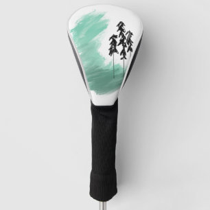 Scandinavian green tree art simple modern mint golf head cover
