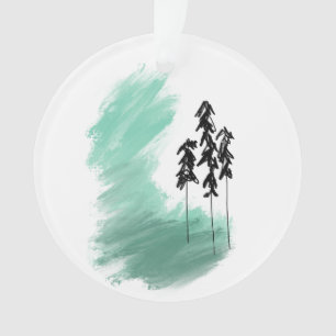 Scandinavian green tree art simple modern mint ornament
