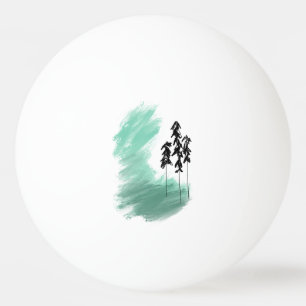 Scandinavian green tree art simple modern mint ping pong ball